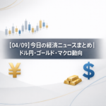 【04/09】今日の経済ニュースまとめ｜ドル円・ゴールド・マクロ動向