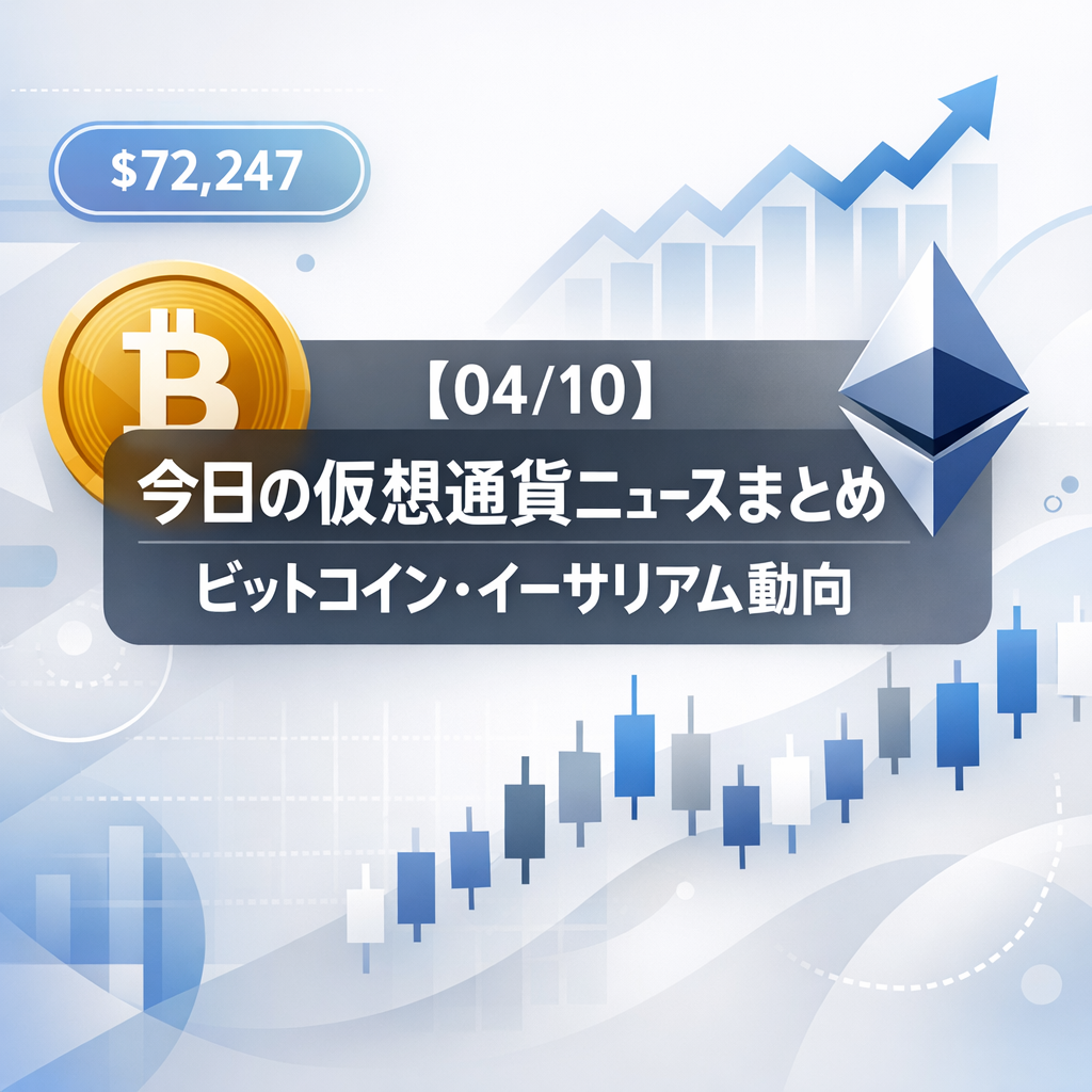 【04/10】今日の仮想通貨ニュースまとめ｜ビットコイン・イーサリアム動向