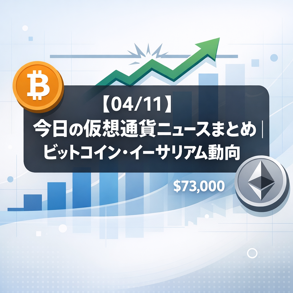 【04/11】今日の仮想通貨ニュースまとめ｜ビットコイン・イーサリアム動向