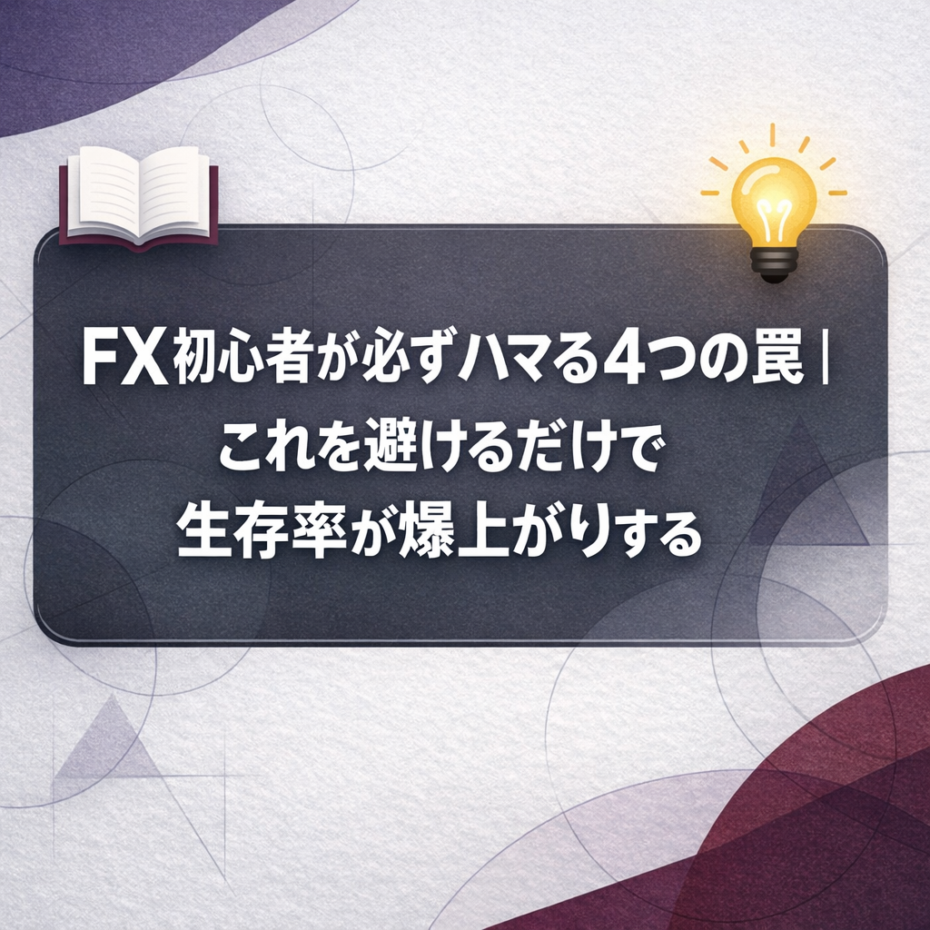 FX初心者が必ずハマる4つの罠｜これを避けるだけで生存率が爆上がりする