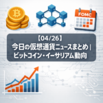 【04/26】今日の仮想通貨ニュースまとめ｜ビットコイン・イーサリアム動向