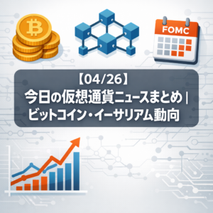 【04/26】今日の仮想通貨ニュースまとめ｜ビットコイン・イーサリアム動向