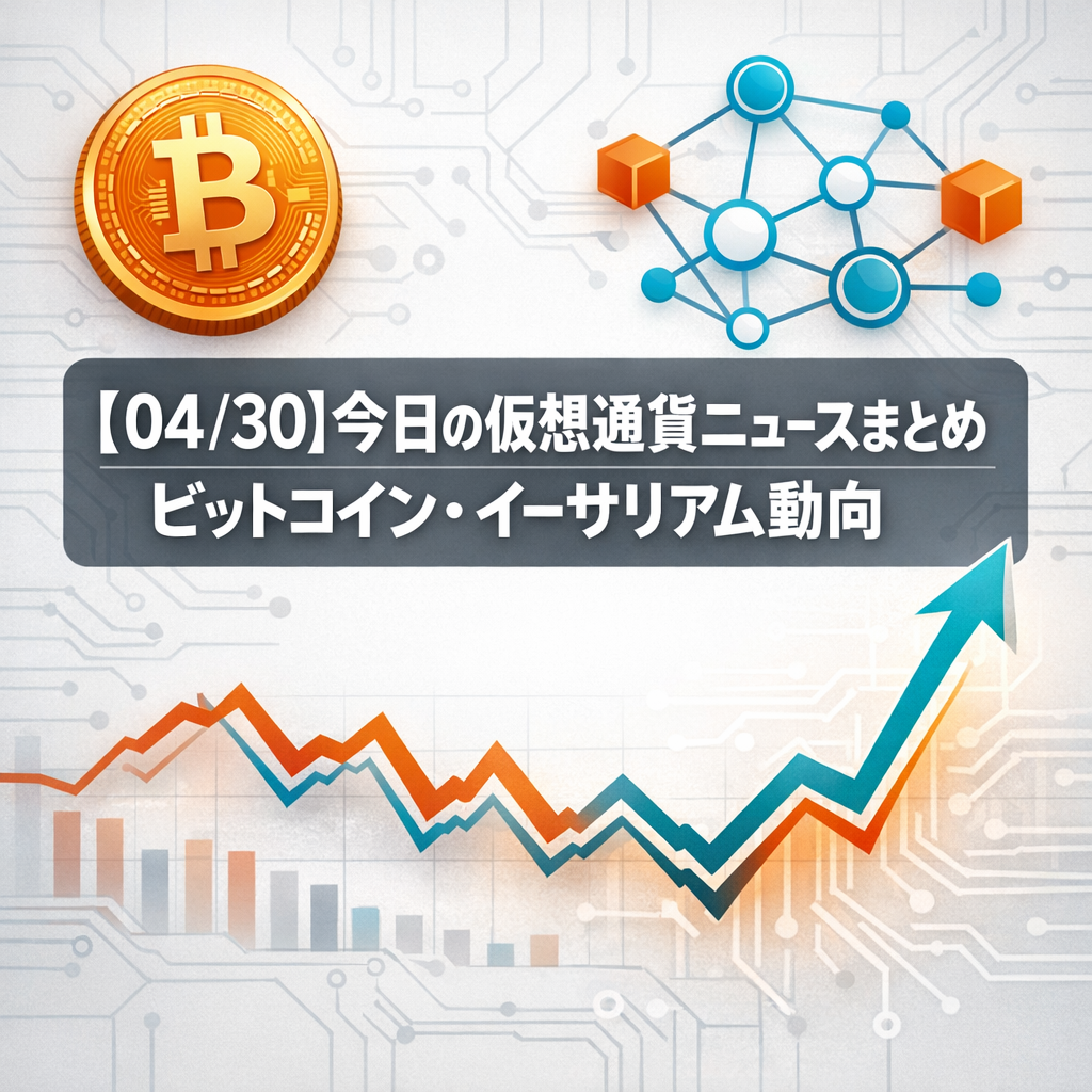 【04/30】今日の仮想通貨ニュースまとめ｜ビットコイン・イーサリアム動向