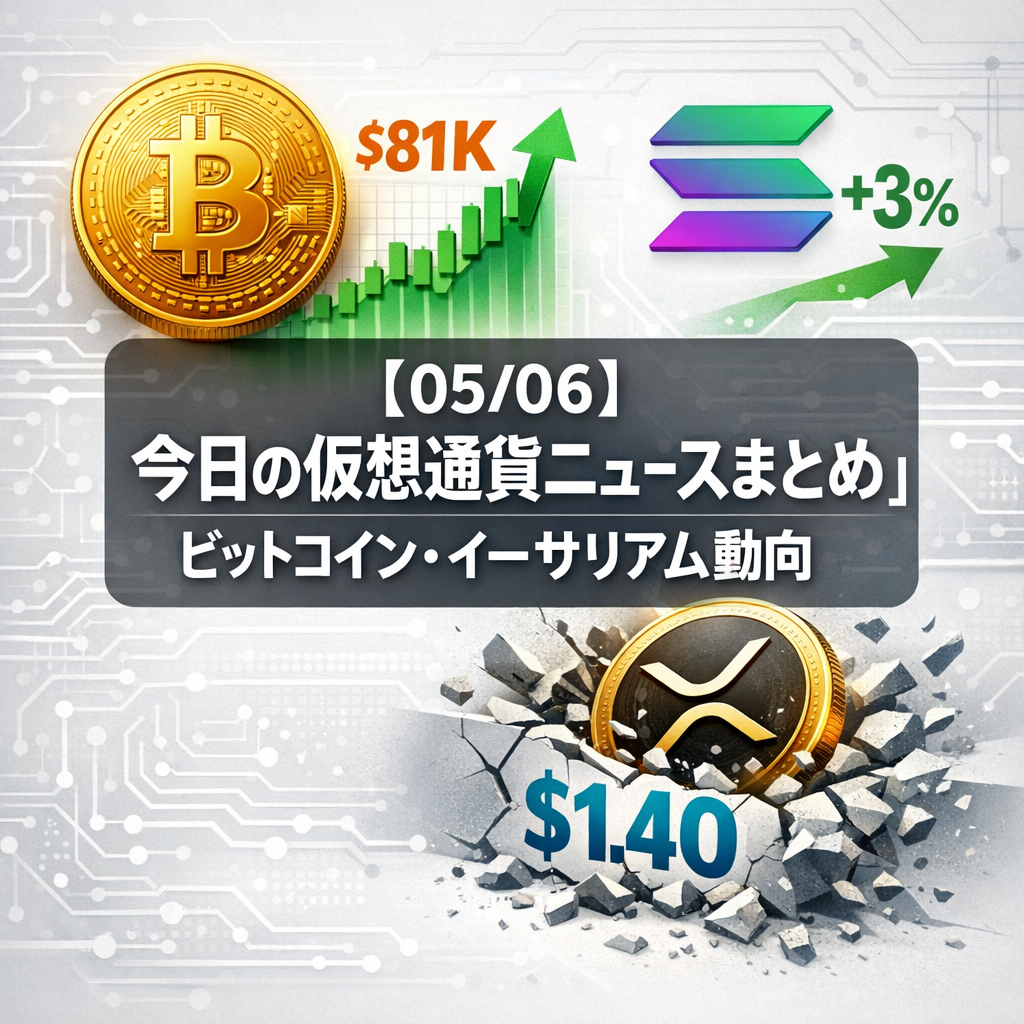 【05/06】今日の仮想通貨ニュースまとめ｜ビットコイン・イーサリアム動向