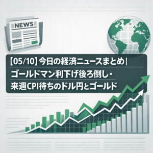 【05/10】今日の経済ニュースまとめ｜ゴールドマン利下げ後ろ倒し・来週CPI待ちのドル円とゴールド