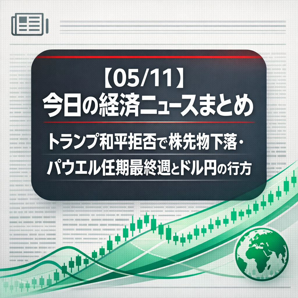 【05/11】今日の経済ニュースまとめ｜トランプ和平拒否で株先物下落・パウエル任期最終週とドル円の行方