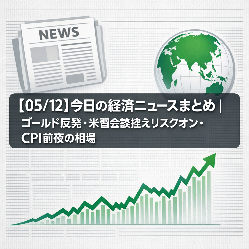 【05/12】今日の経済ニュースまとめ｜ゴールド反発・米習会談控えリスクオン・CPI前夜の相場