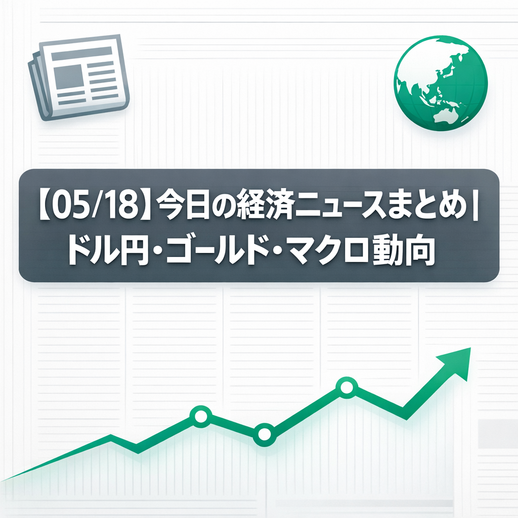 【05/18】今日の経済ニュースまとめ｜ドル円158円台・ゴールド4日連続下落・米国債利回り20年ぶり高水準