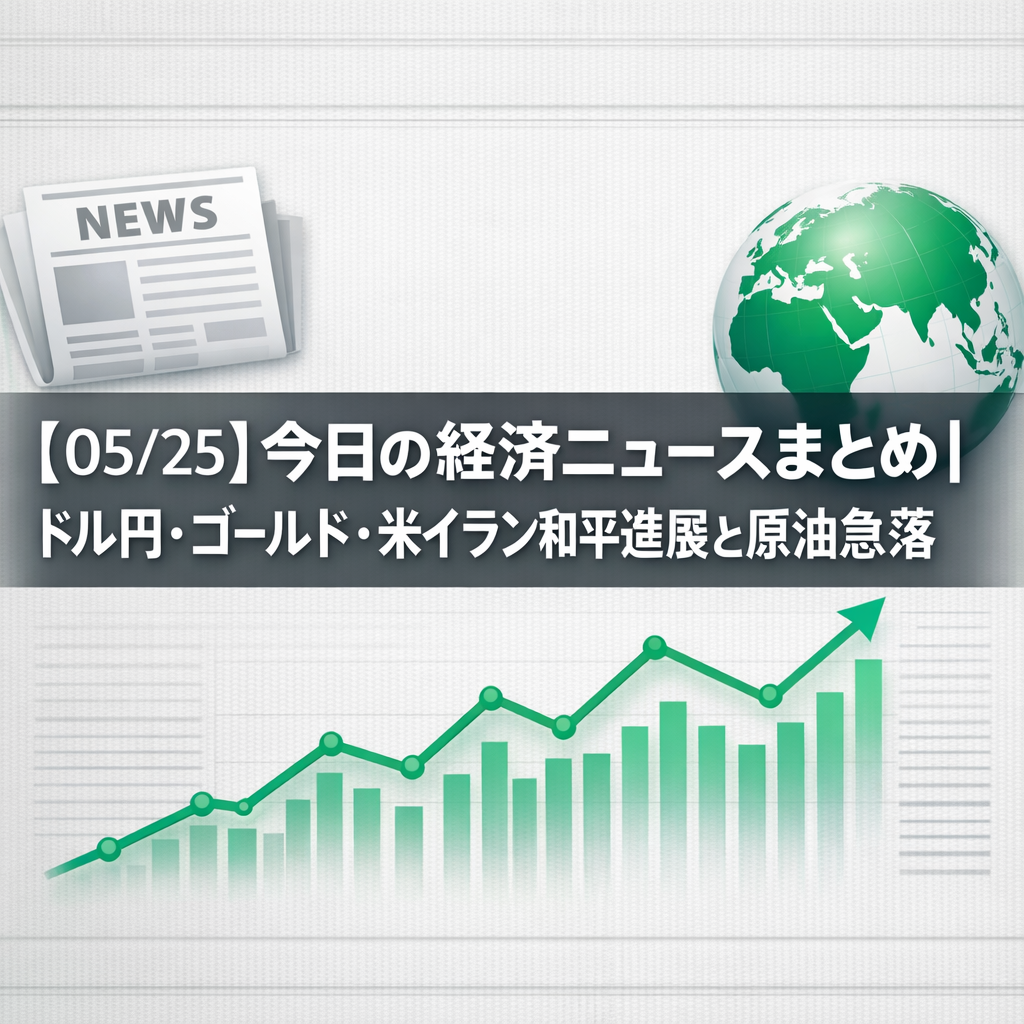 【05/25】今日の経済ニュースまとめ｜ドル円・ゴールド・米イラン和平進展と原油急落