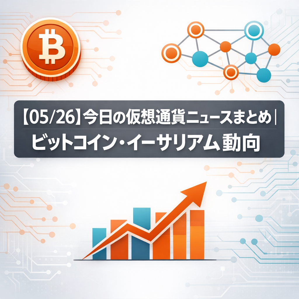 【05/26】今日の仮想通貨ニュースまとめ｜ビットコイン・イーサリアム動向