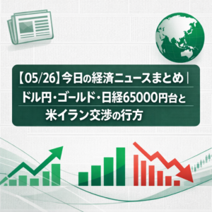 【05/26】今日の経済ニュースまとめ｜ドル円・ゴールド・日経65000円台と米イラン交渉の行方