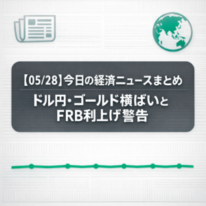 【05/28】今日の経済ニュースまとめ｜ドル円・ゴールド横ばいとFRB利上げ警告