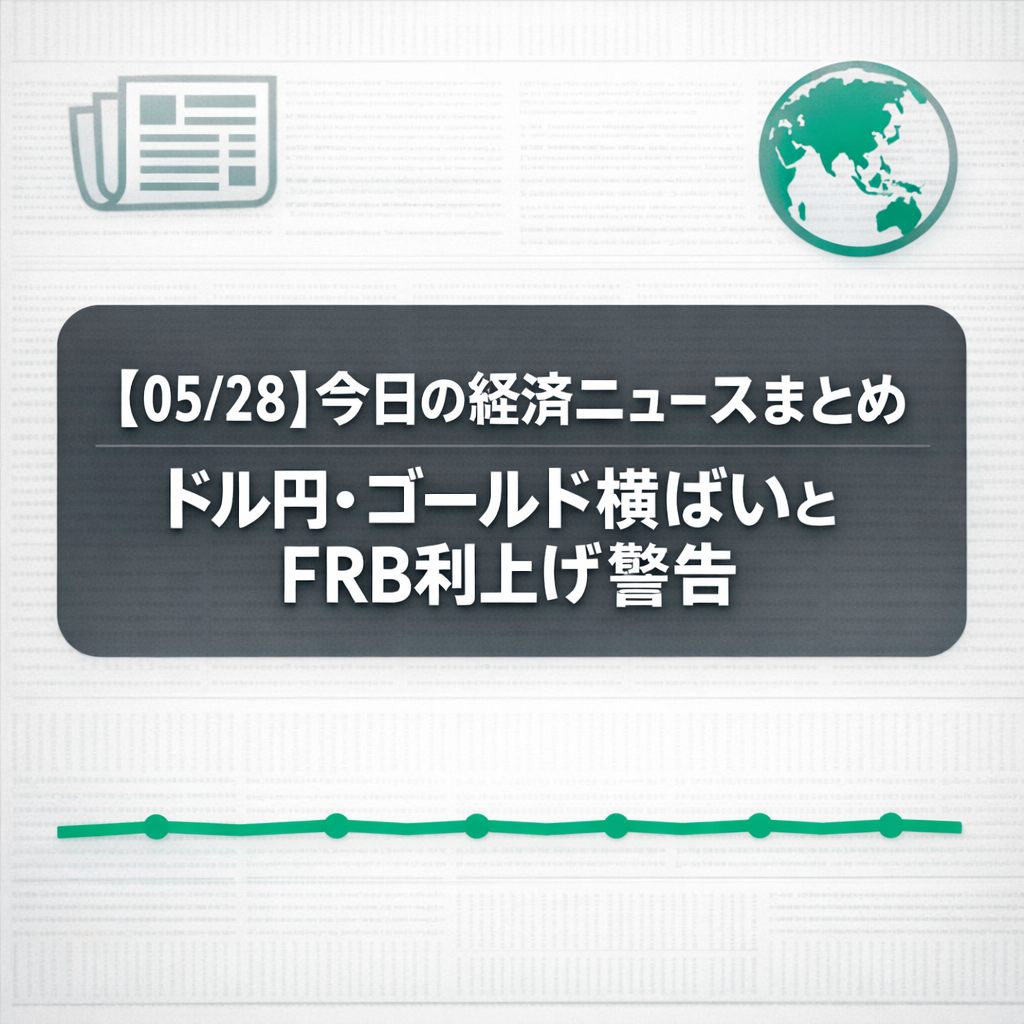 【05/28】今日の経済ニュースまとめ｜ドル円・ゴールド横ばいとFRB利上げ警告