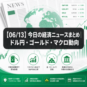 【06/13】今日の経済ニュースまとめ｜ドル円・ゴールド・マクロ動向