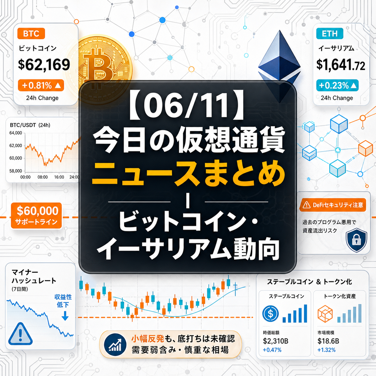 【06/11】今日の仮想通貨ニュースまとめ|ビットコイン・イーサリアム動向