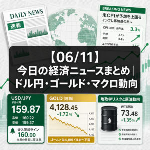 【06/11】今日の経済ニュースまとめ｜ドル円・ゴールド・マクロ動向