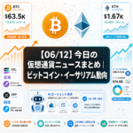 【06/12】今日の仮想通貨ニュースまとめ｜ビットコイン・イーサリアム動向