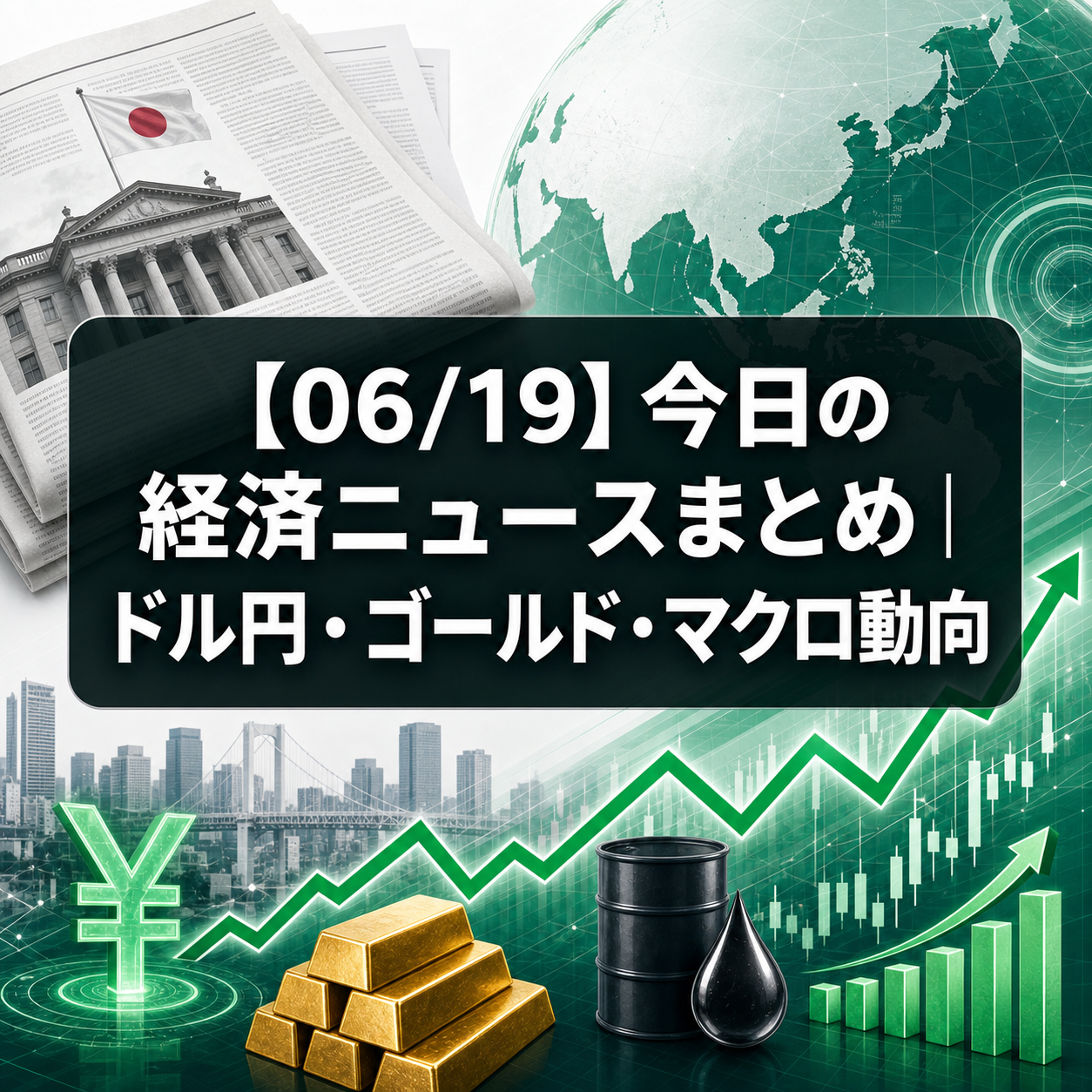 【06/19】今日の経済ニュースまとめ|ドル円・ゴールド・マクロ動向
