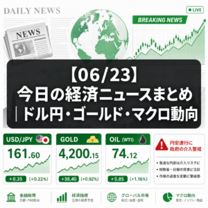 【06/23】今日の経済ニュースまとめ|ドル円・ゴールド・マクロ動向