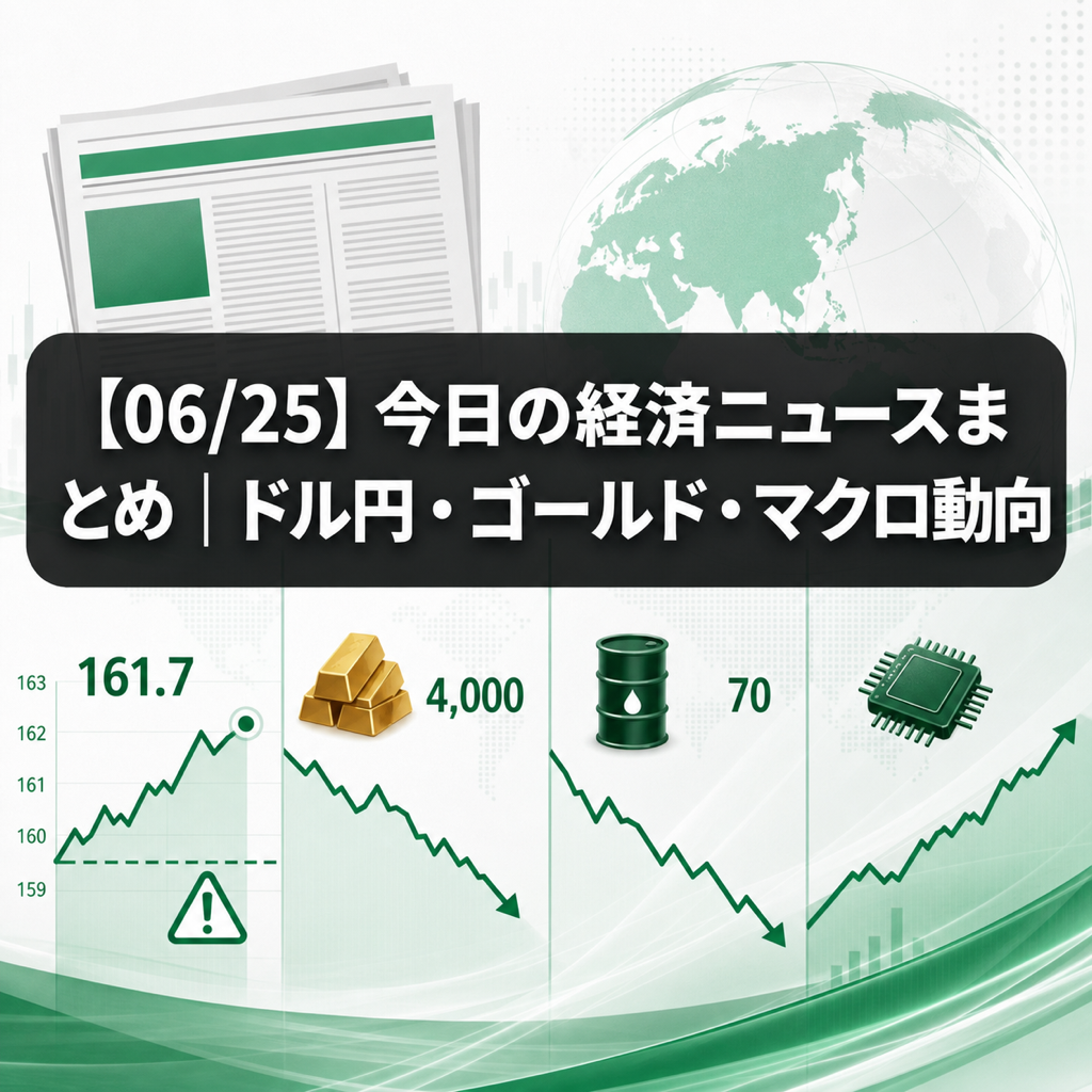 【06/25】今日の経済ニュースまとめ｜ドル円・ゴールド・マクロ動向