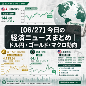 【06/27】今日の経済ニュースまとめ|ドル円・ゴールド・マクロ動向