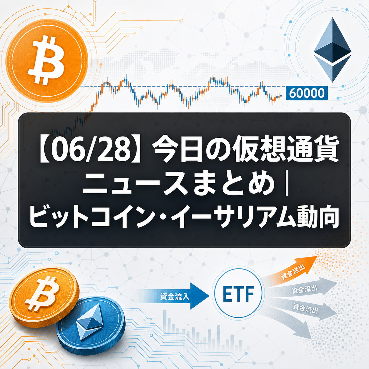 【06/28】今日の仮想通貨ニュースまとめ|ビットコイン・イーサリアム動向