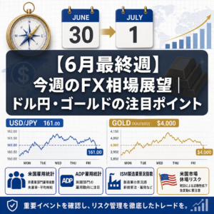 【6月最終週】今週のFX相場展望|ドル円・ゴールドの注目ポイント