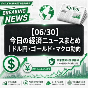 【06/30】今日の経済ニュースまとめ|ドル円・ゴールド・マクロ動向