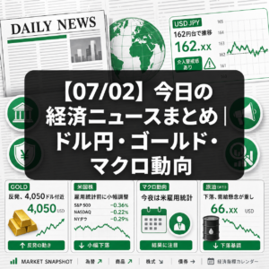 【07/02】今日の経済ニュースまとめ｜ドル円・ゴールド・マクロ動向