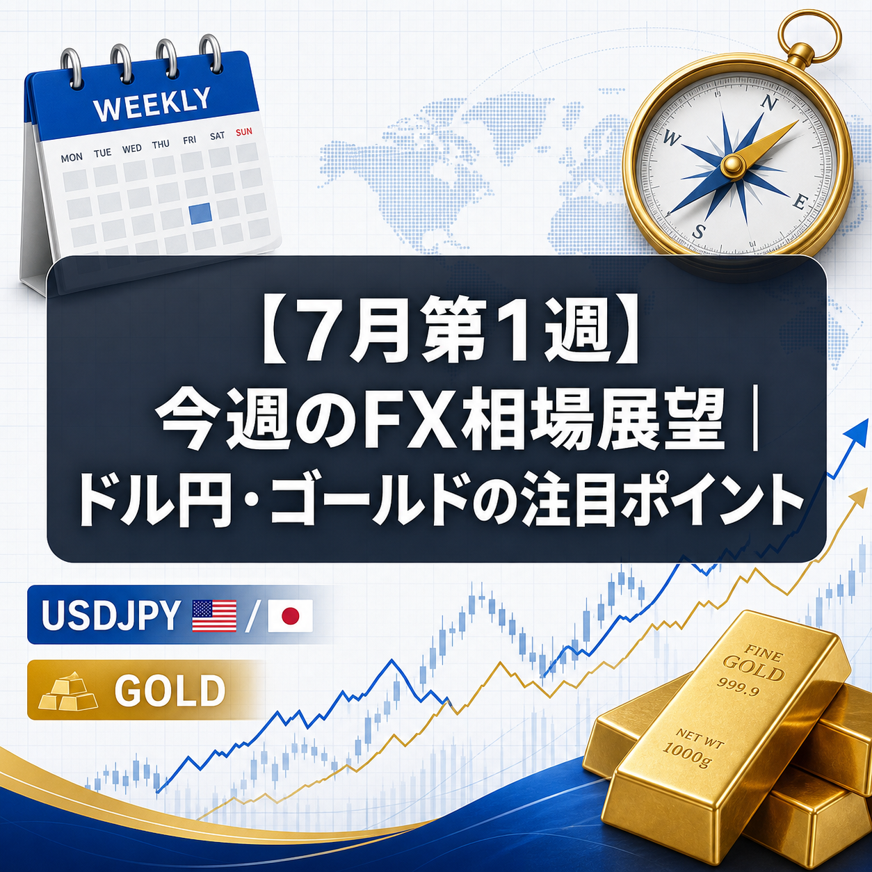 【7月第1週】今週のFX相場展望|ドル円・ゴールドの注目ポイント